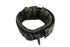 Camouflage dog collar with a black buckle on a white background