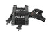 Black police tactical harness on a white background