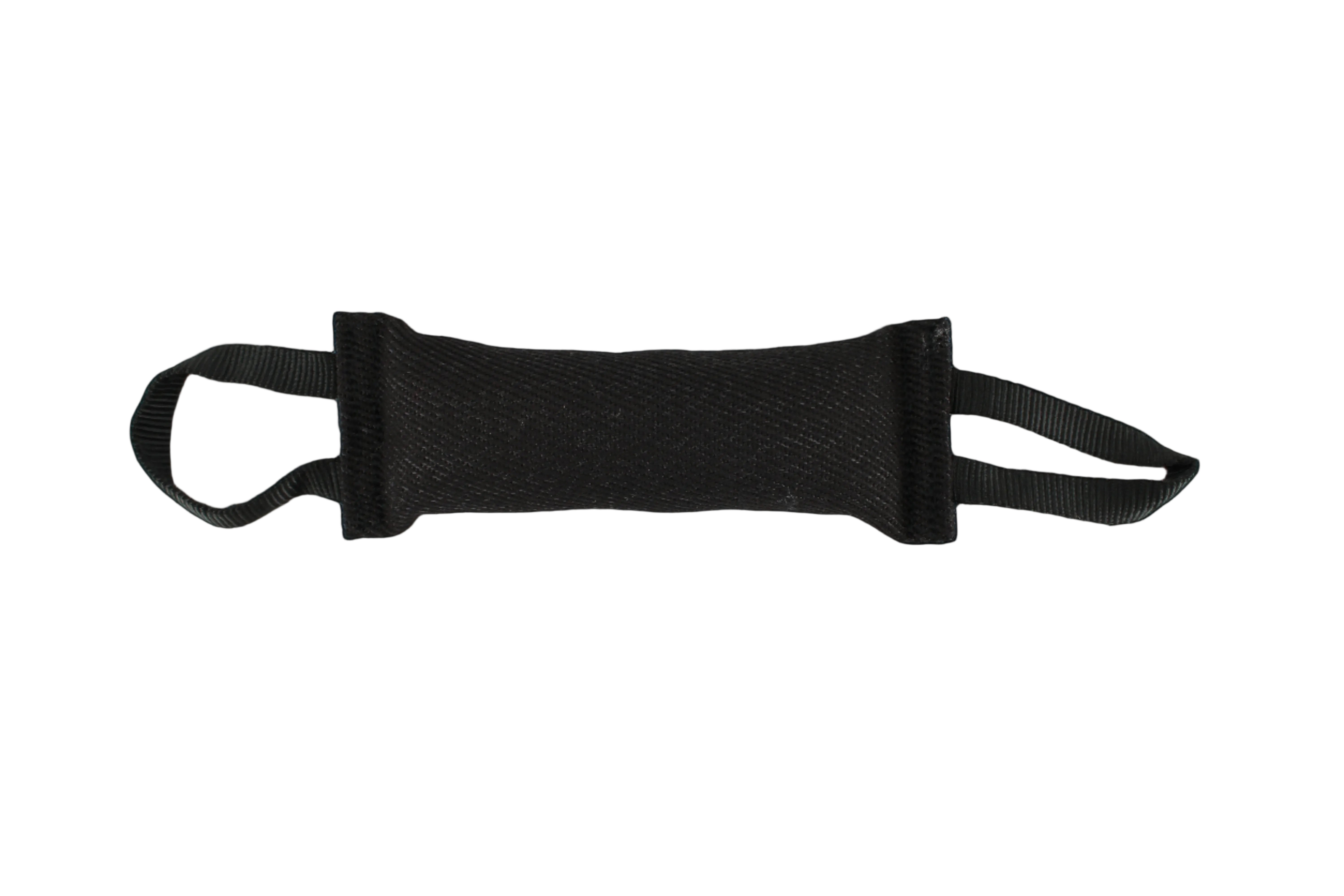 Black Dog Reward Toy with two handle straps by Titan Ultra K9