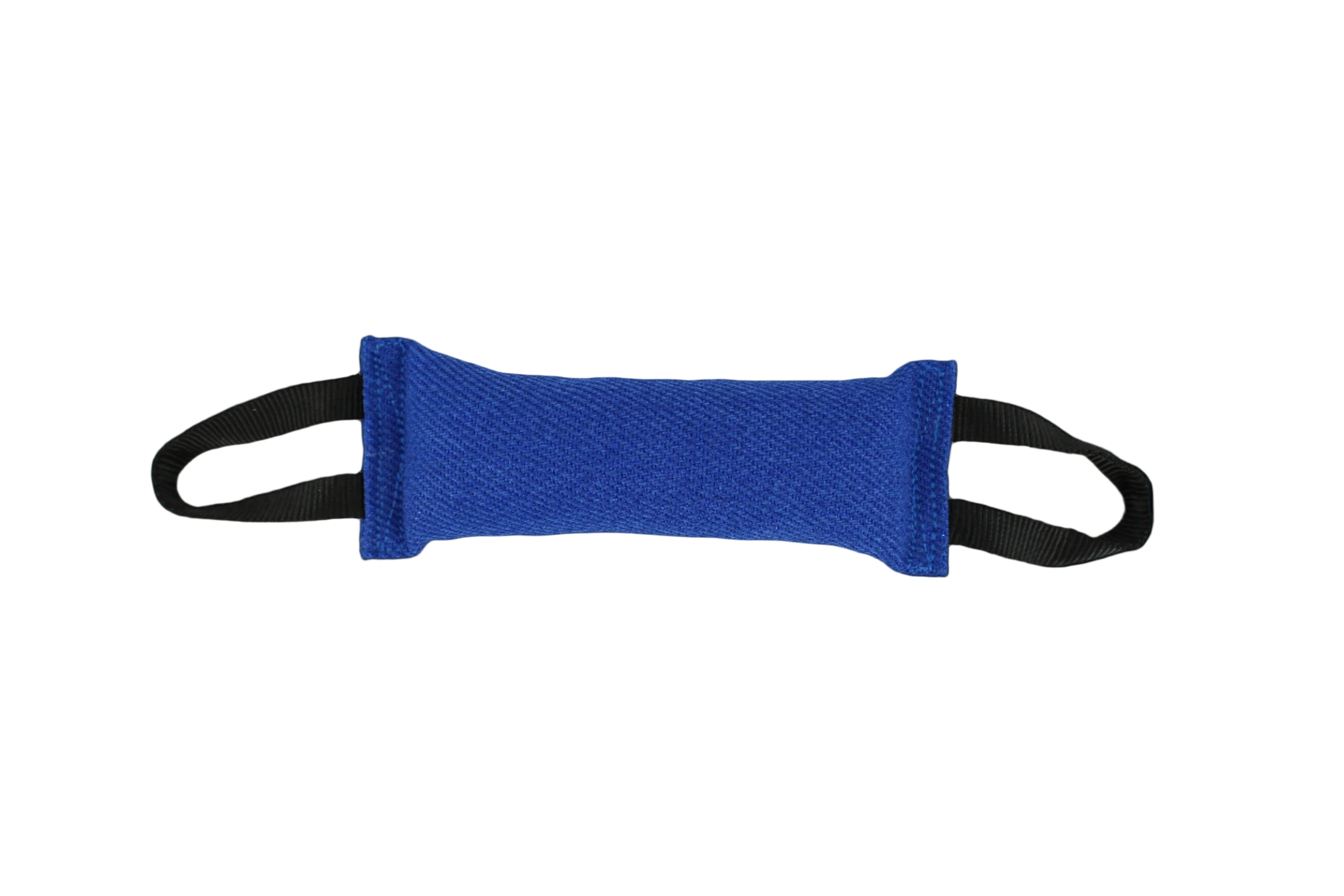 Blue dog reward toy with black straps by Titan Ultra K9