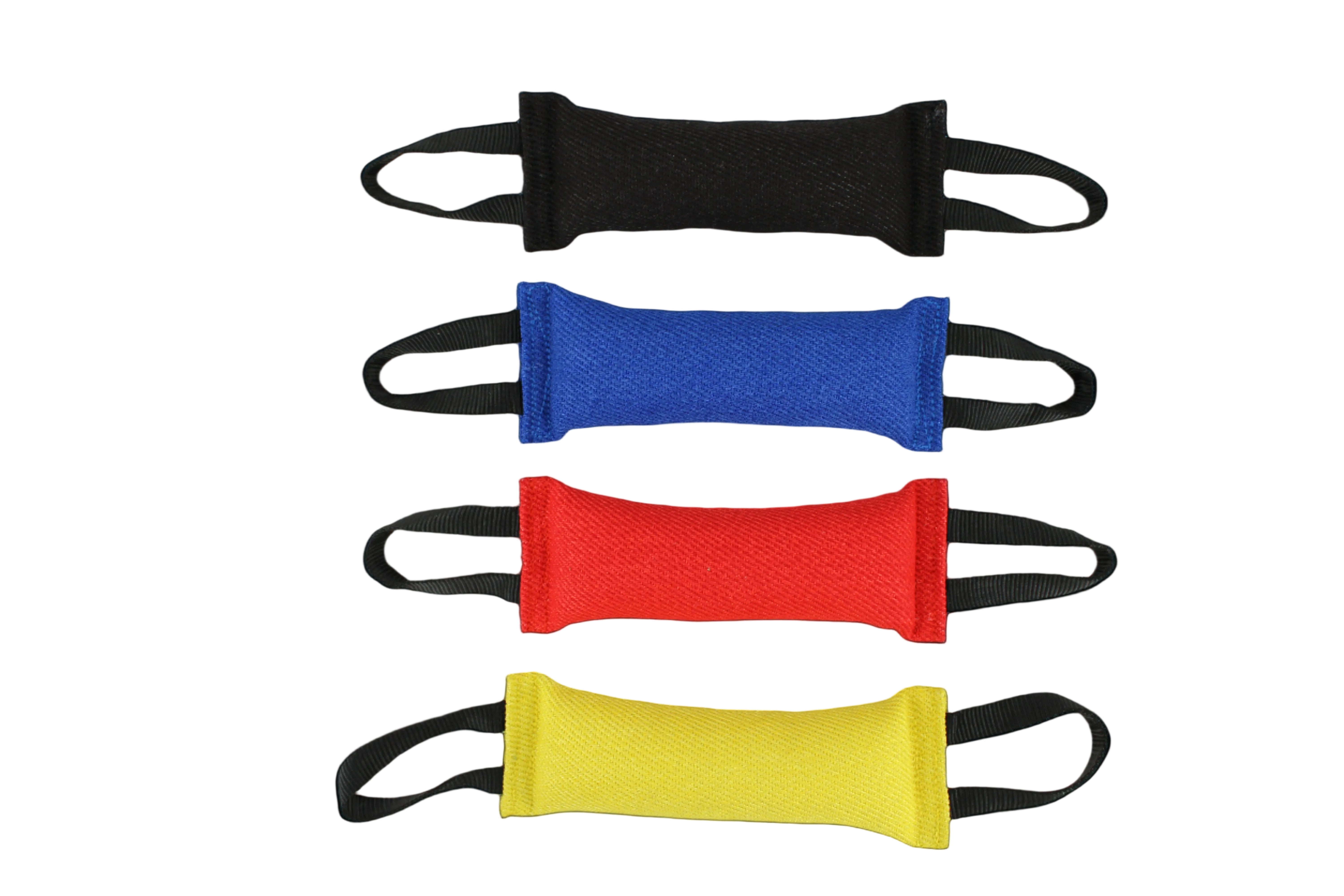 Four colorful tugs in black, blue, red, and yellow by itan Ultra K9