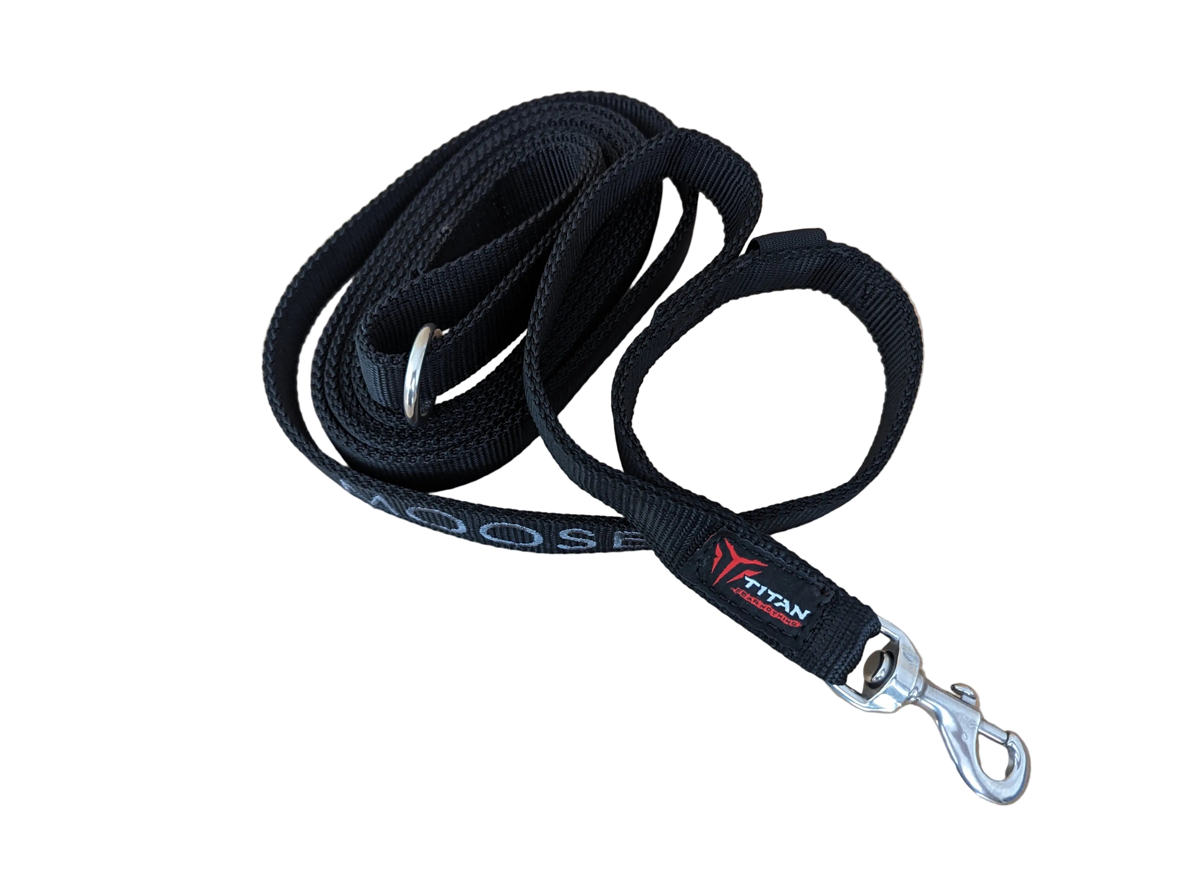 The double handle lead for working dogs featuring the high-strength Kong Frog attachment, designed for secure, one-handed release during tactical deployments