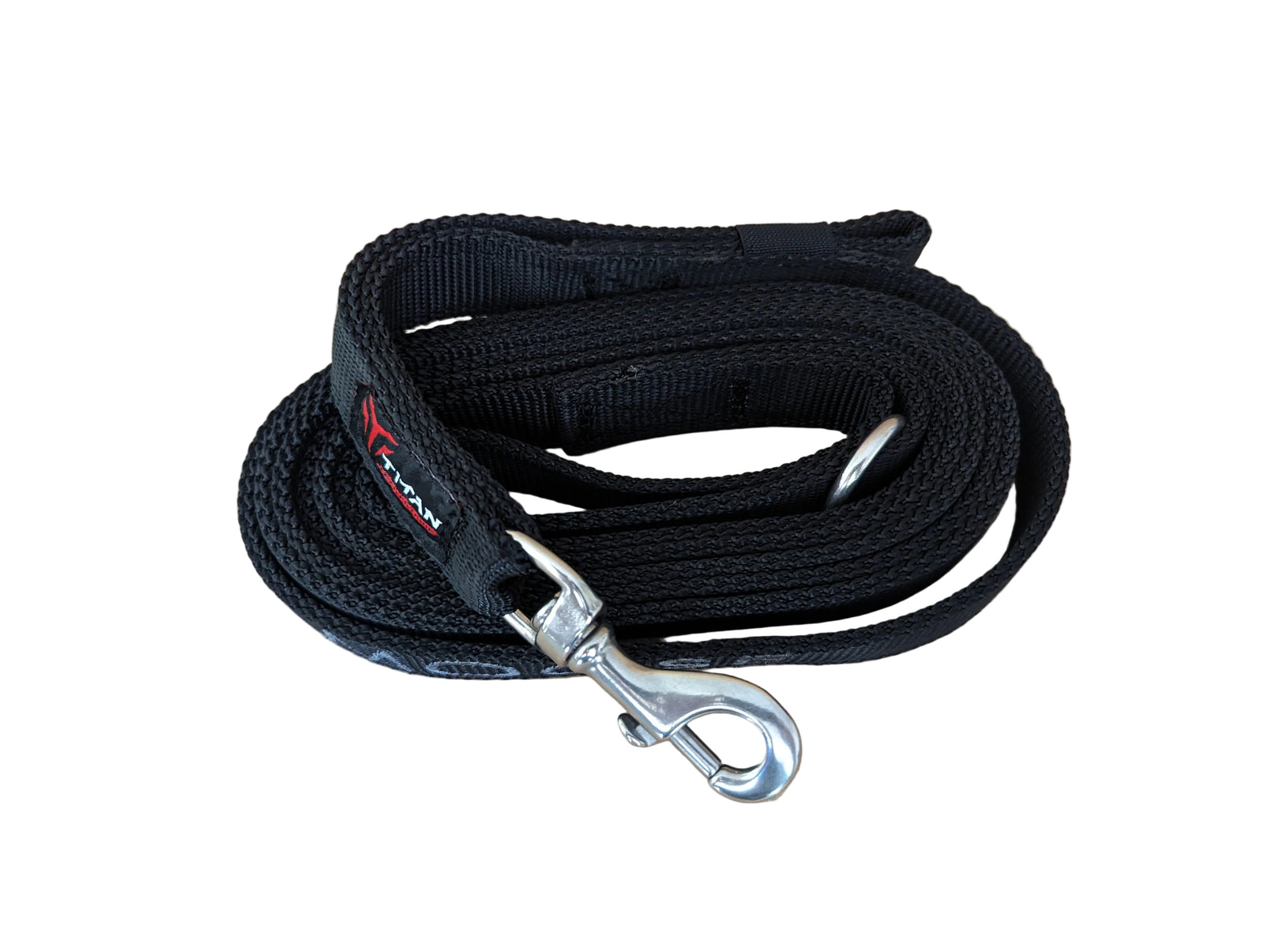 Double handle lead for working dogs, professional-grade leash with dual layers of durable webbing.