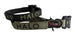 Two dog collars with 'HALO' branding on a red and white background